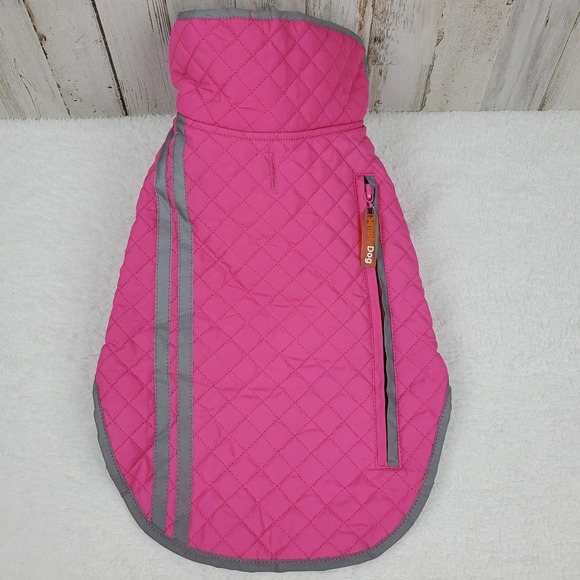 Simply Dog Other - Simply Dog Quilted Dog Coat Jacket Pink Gray Size Medium